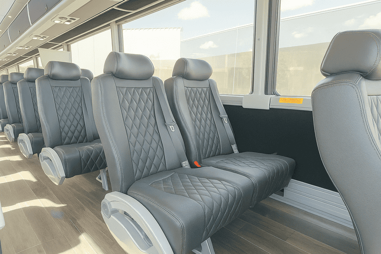 interior of Indianapolis Shuttle Bus Rentals charter bus